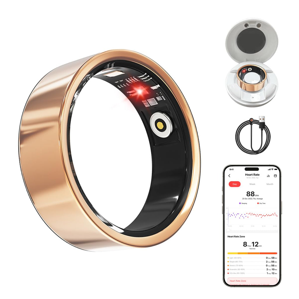 IP68 Health Smart Ring – Heart Rate, Blood Oxygen, HRV, Sleep & Step Fitness Tracker - Accrosstheglobe Store