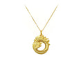 24K Gold Ouroboros Dragon Pendant Necklace – Ancient Infinity Symbol Double-Sided - Accrosstheglobe Store