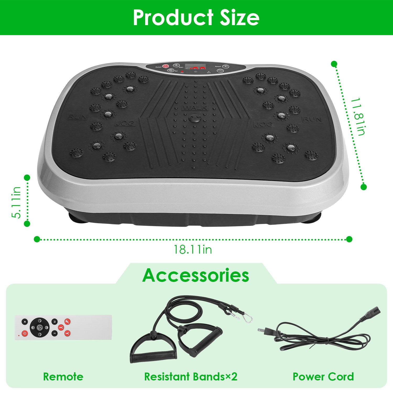 Whole Body Vibration Platform Machine with Resistance Bands – Home Fitness Trainer - Accrosstheglobe Store
