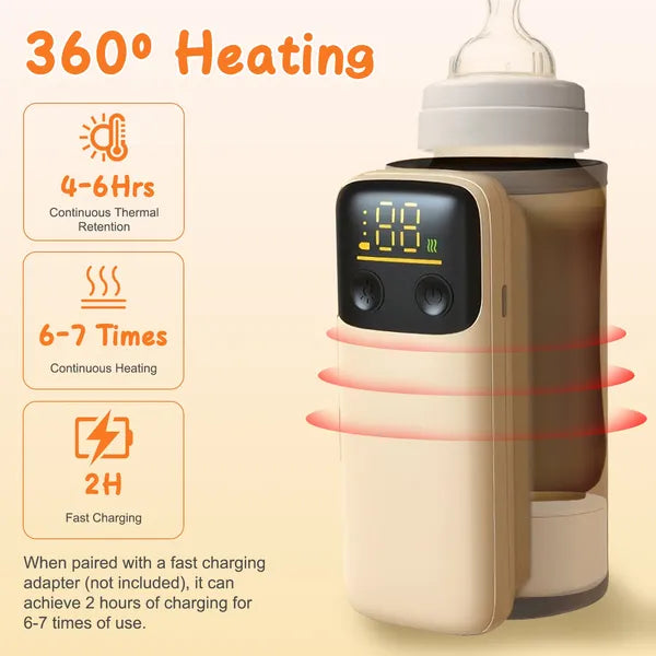 Portable Baby Bottle Warmer with Night Light – 6 Heat Levels for Home & Travel - Accrosstheglobe Store