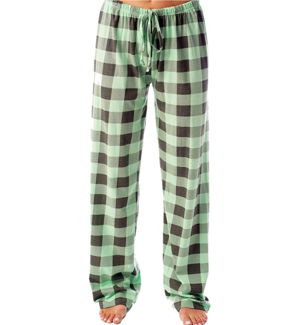 Women's Stretch Plaid Casual Pants with Pockets – Comfortable Everyday Trousers - Accrosstheglobe Store