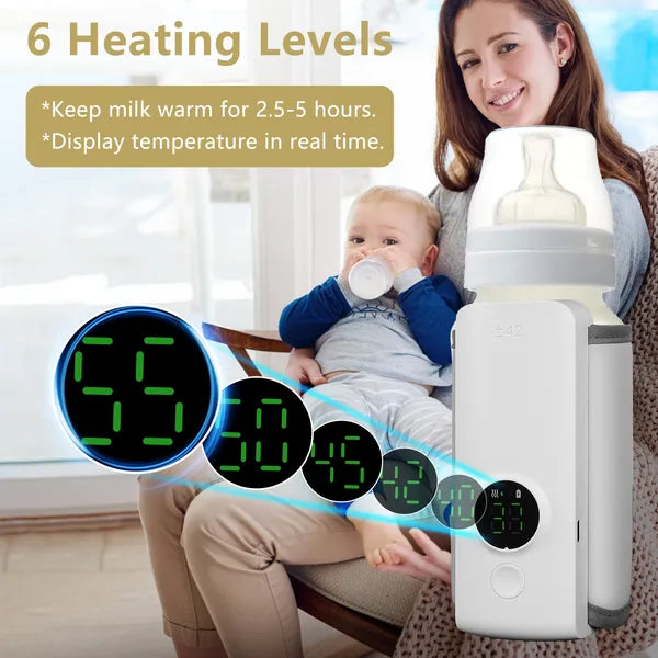 Portable Baby Bottle Warmer On-the-Go – USB Rechargeable Milk Warmer with 6 Heat Levels - Accrosstheglobe Store
