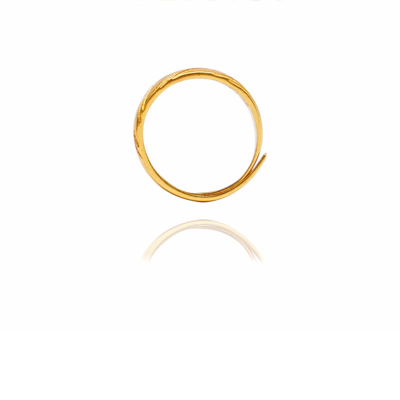 24K Gold Dome Croissant Band Ring – Stackable Signet Ring for Women - Accrosstheglobe Store
